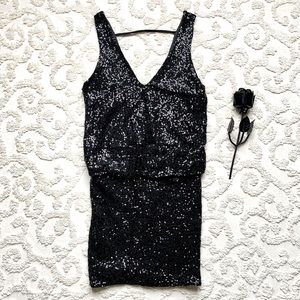 ASTR Glamorous Sequin All Black Dress small